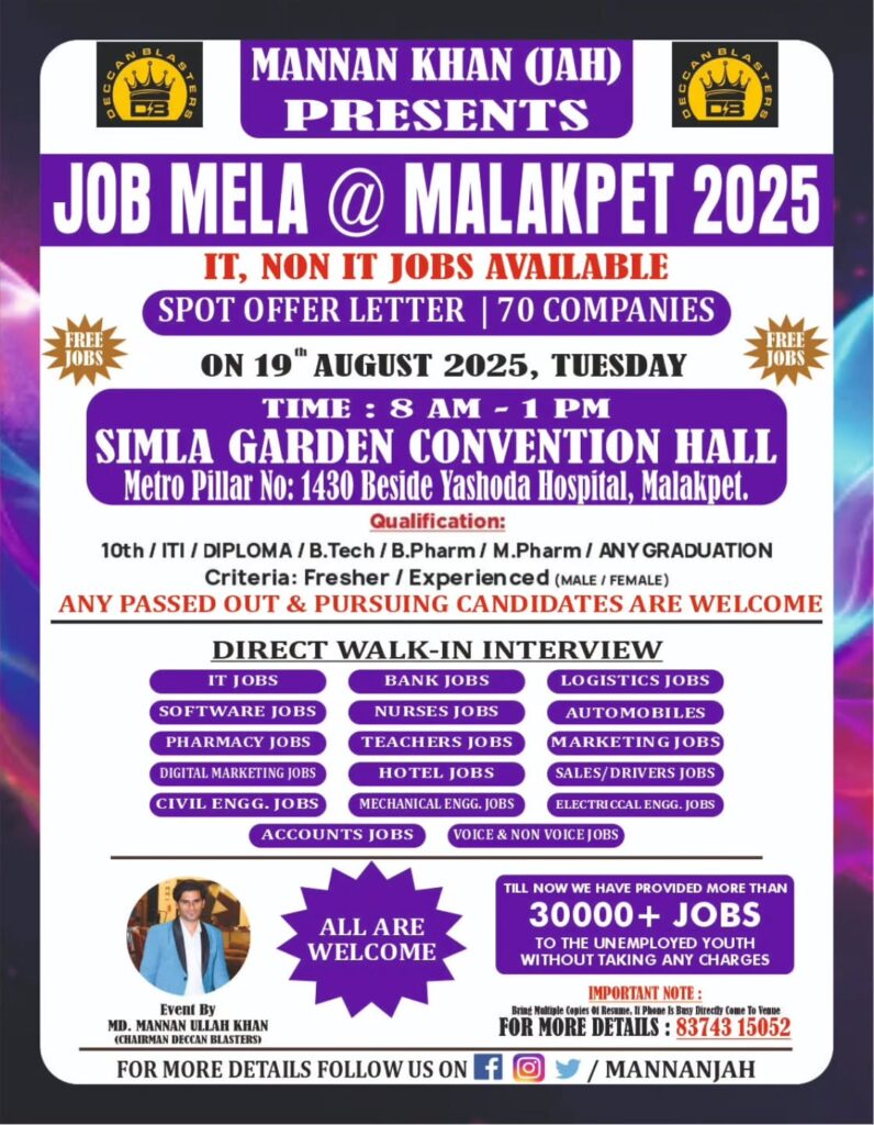 Job Mela in Malakpet for 2025