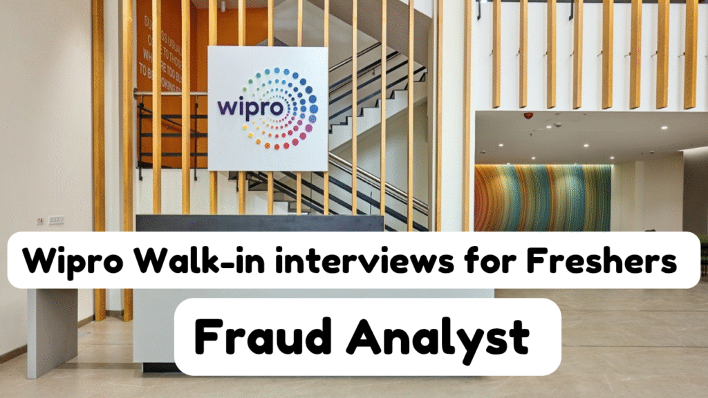 Wipro walk-in drive For Freshers || Fraud analyst