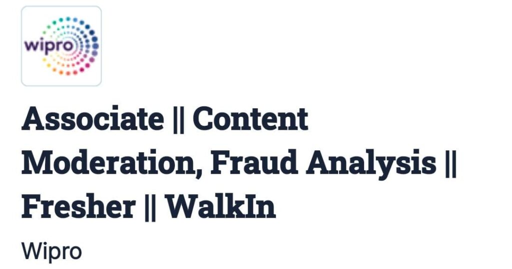 Walk-in Interviews in Wipro Hyderabad 2025 for Freshers