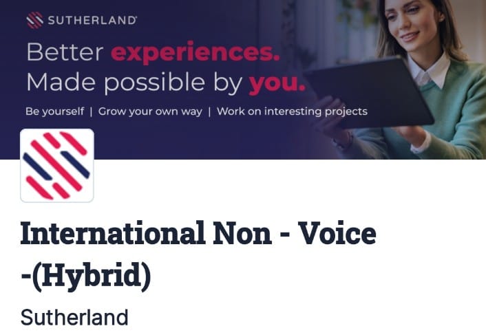 Walk-in interviews in Sutherland for Chat Process 2025