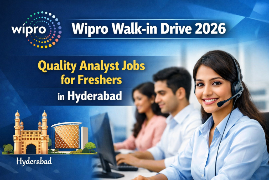 Wipro Walk-in Drive 2026: Quality Analyst Jobs for Freshers in Hyderabad (Gopanpally)