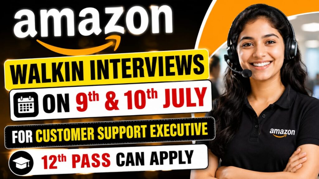 Amazon Customer Support Voice Process Walk-in Hyderabad | 3.96L - 4.7L LPA | Freshers Eligible | 9th-10th July