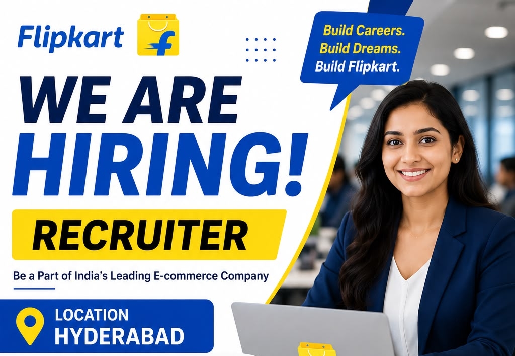 Flipkart Recruiter Jobs in Hyderabad 2026 | Freshers & Experienced | Any Graduate | Apply Now