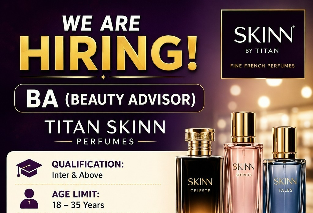 Titan Skinn Beauty Advisor Jobs 2026 | BA Hiring in Hyderabad & Vijayawada | Salary ₹15,000–₹25,000 | Apply Now